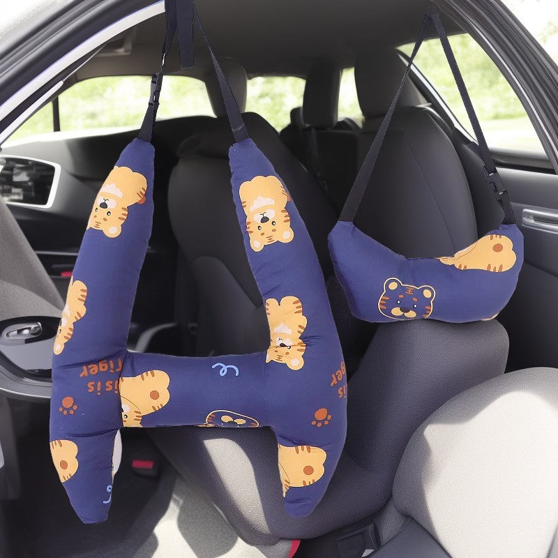 Anypillow Car Travel Pillow Tiger 1 Set for Kids and Adult Neck Head Support H-Shape Travel Pillow