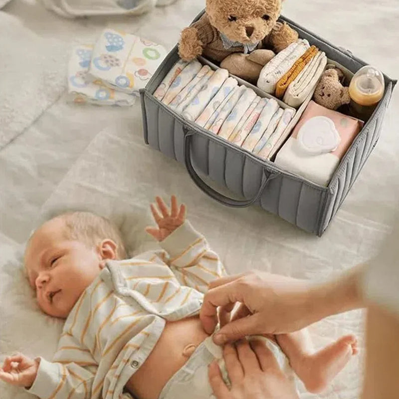 Anysort Mommy Diaper Bag Rectangular Line Pattern Basket Storage Stackers And Caddies Storage Organizer