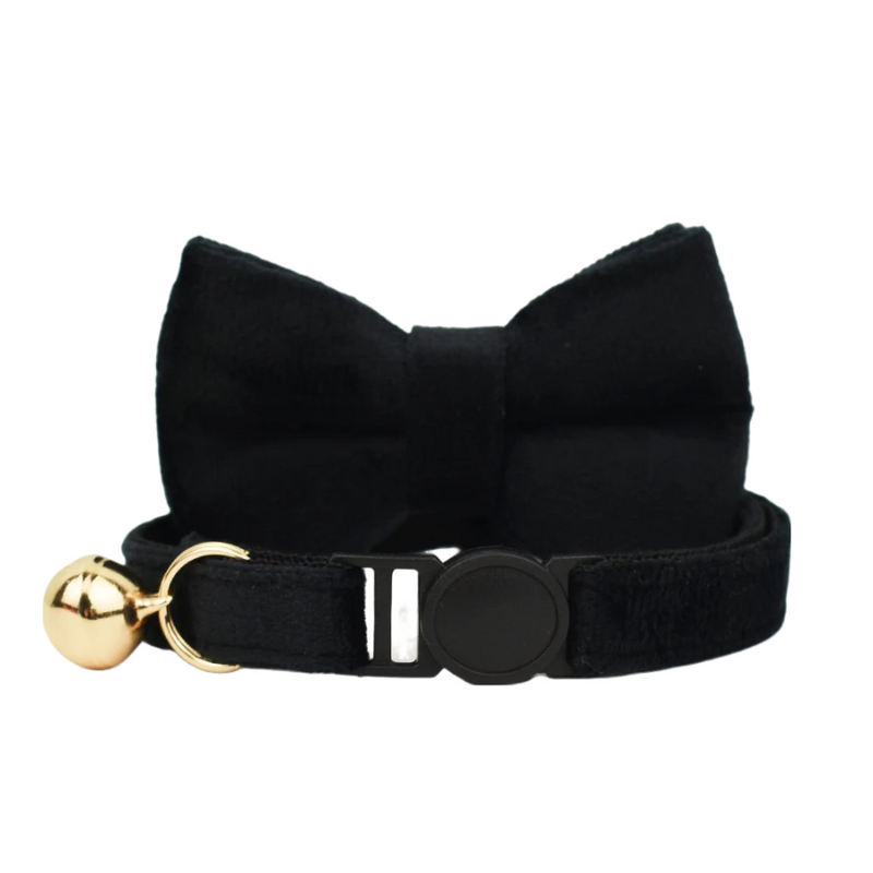 ANYWAGS Cat Collar Black Bow Small with Safety Buckle, Bell, and Durable Strap Stylish and Comfortable Pet Accessor