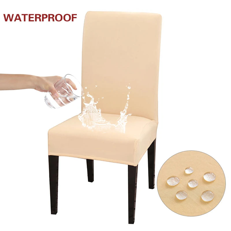 Anyseat Chair Cover Beige with Anti-Dirt and Waterproof Elastic Material for Dining Room Kitchen Wedding Hotel Banquet Restaurant