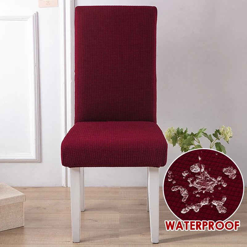 Anyseat Chair Cover Wine Red Corn Kernels Waterproof Universal Size for Dining Room Stretch Seat Slipcovers