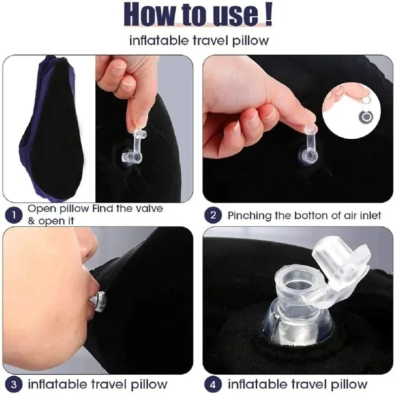 Anypillow Purple Inflatable Support Pillow Bamboo Fiber