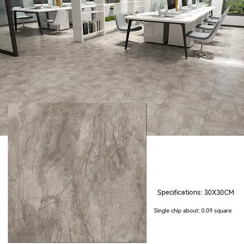 ANYHOUZ 10pcs Mud Brown Vinyl Floor Tile Self-Adhesive 3D Waterproof