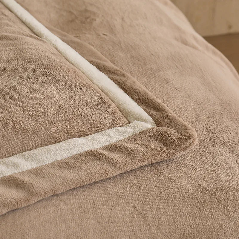 Anycozy Duvet Cover Set Plain Coffee Flat Bed Sheet Ultra Soft Cozy Fluffy Bedding Collection