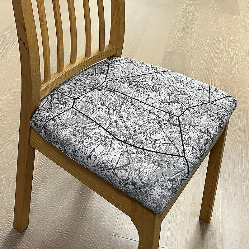 Anyseat Chair Cover Dark Gray Crack Stone Print Stretch Seat Cover for Home Dinning Kitchen Washable Removable