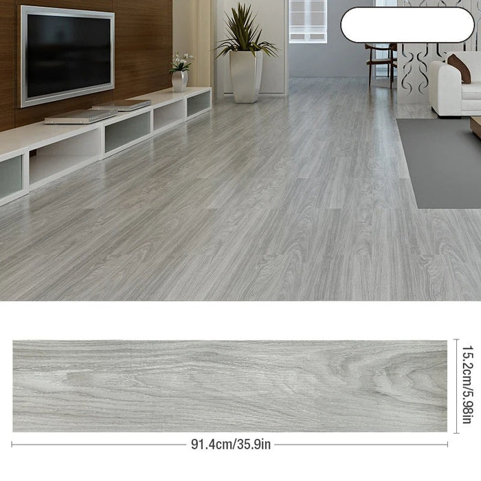 ANYHOUZ 5pcs Vinyl Tile Grey Mahogany Stain Self Adhesive Wear Resistant Floor Wood Grain 3D Wallpaper Waterproof Stickers for Home and Office Decoration