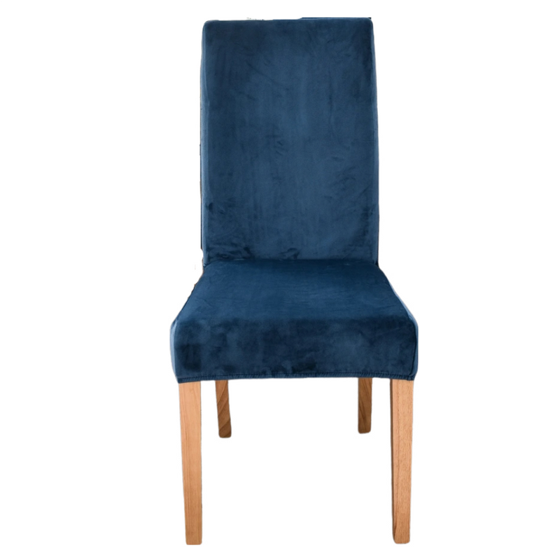 Anyseat Chair Cover Navy Velvet Plush Slipcover for Dining Kitchen