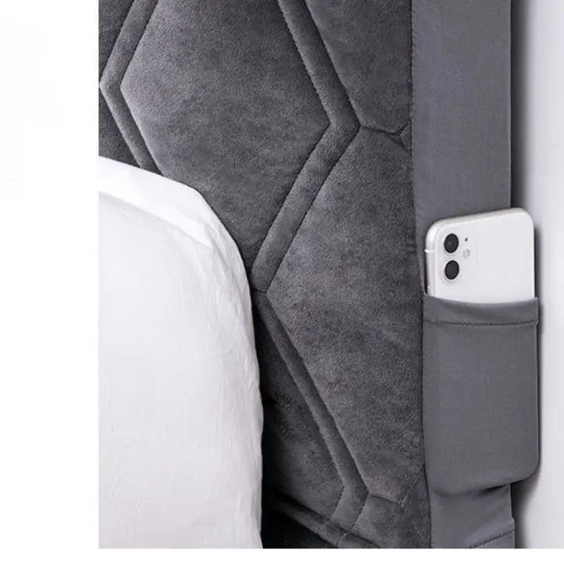 Anycozy Headboard Cover Light Gray Zigzag Pattern Super Soft Smooth Quilted Velvet Bed Back Dust Protector Cover 190x70cm