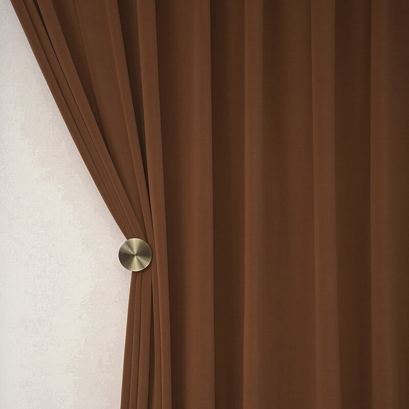 Anydrape 200cm Mustard High Quality Modern Velvet Blackout Curtains for Living Room Bedroom Dining Luxury Window Drape