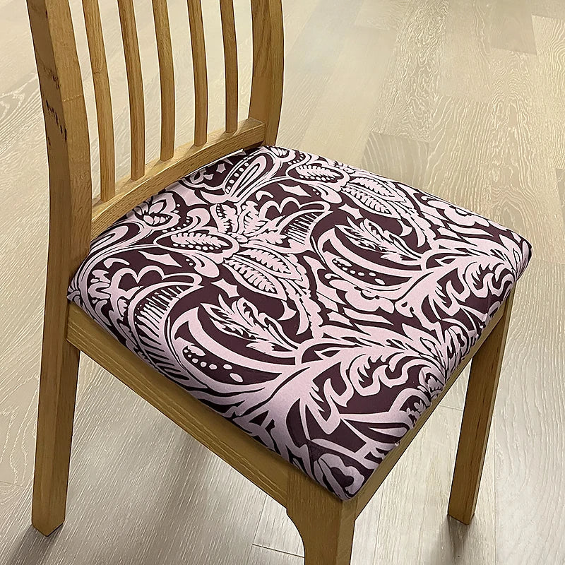 Anyseat Chair Cover Purple Vintage Vine Pattern Print Stretch Seat Cover for Home Dinning Kitchen Washable Removable