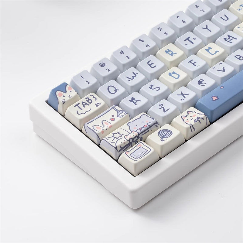 ANYMOB Keycap Keyboard Sky Blue 148 Keys Sublimation Fit Swtich Touch Clicks