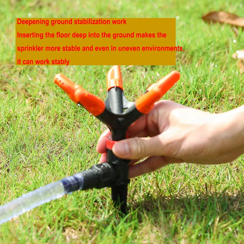 ANYHOUZ Garden Sprinkler 360° Rotating Pentagonal with 5 Showerhead Automatic Water Irrigation Sprayer