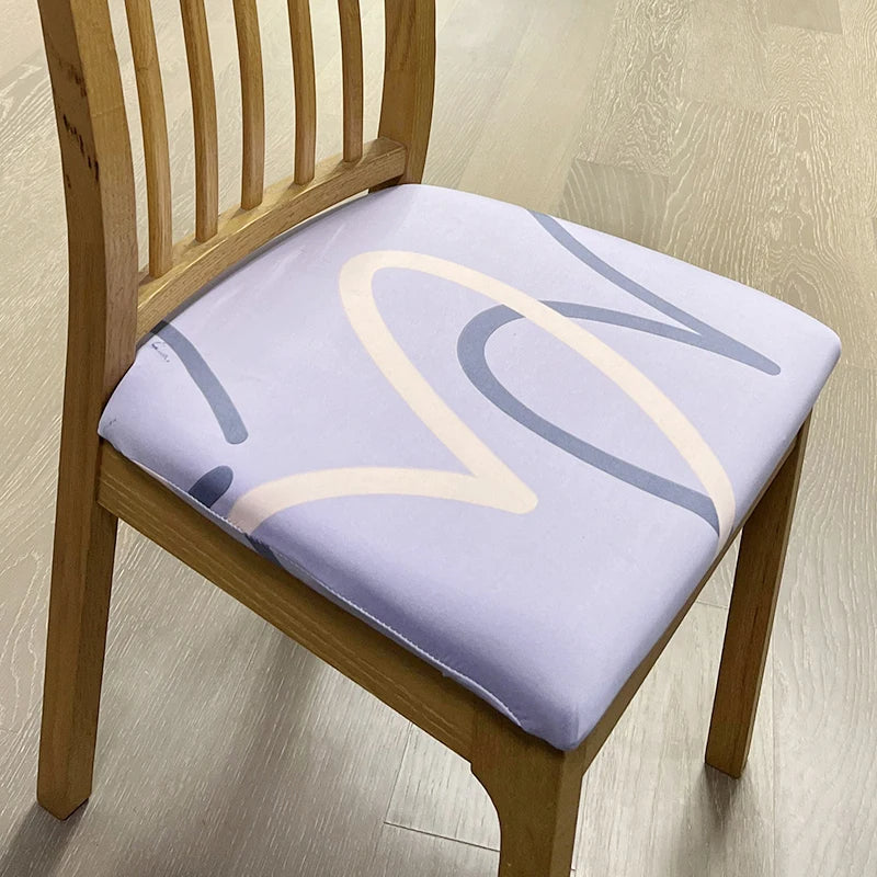 Anyseat Chair Cover Light Purple Simple Heart Pattern Print Stretch Seat Cover for Home Dinning Kitchen Washable Removable