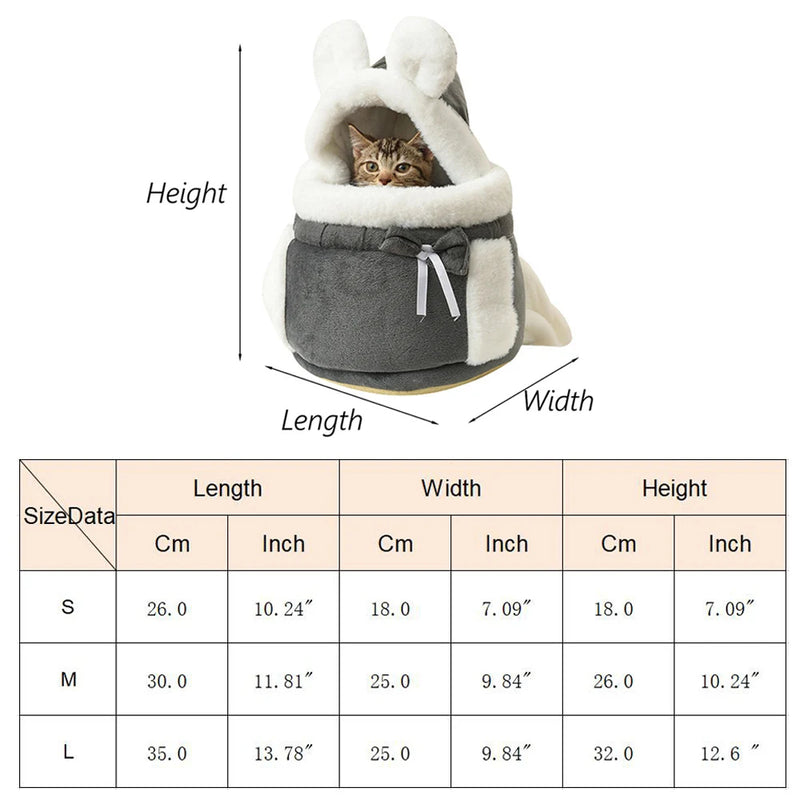 ANYWAGS Pet Carrier Small Brown Outdoor Travel Pet Carrier Bag Nest for Small Pets with Ear Hoodie