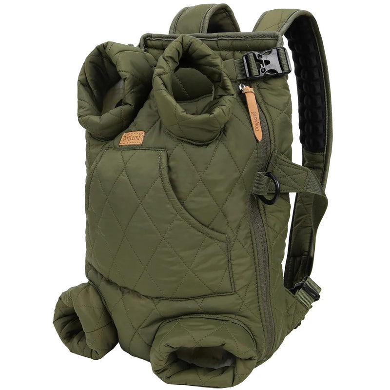 Anypet Green Cozy Winter Pet Carrier Backpack with Hoodie & Storage Pockets for Small to Medium Dogs