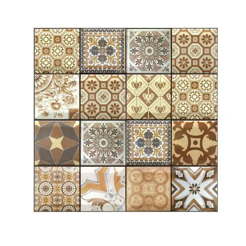 ANYHOUZ 10pcs Vinyl Wall Tile Mixed Tile Shape Pattern 3D Waterproof