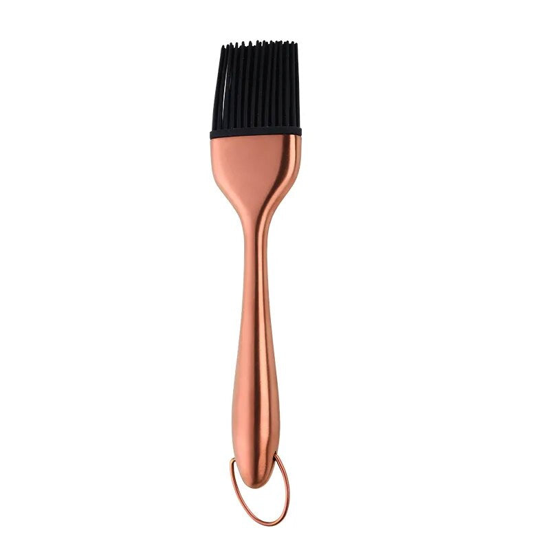 Anygleam Brush Rose Gold Stainless Steel Handle Oil for BBQ and Bread Basting Kitchen Utensils