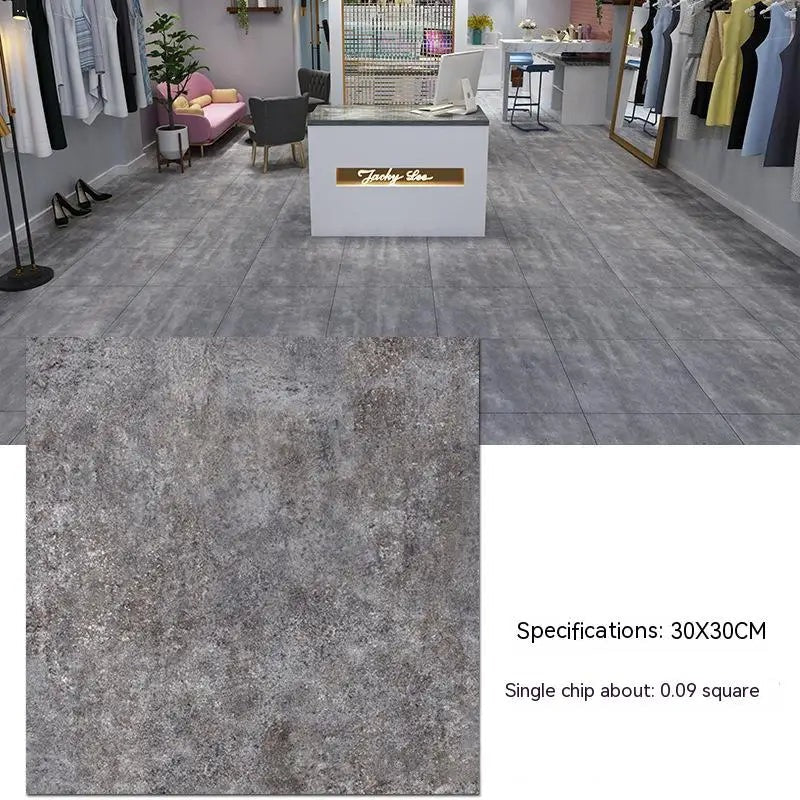 ANYHOUZ 10pcs Dark Grey Vinyl Floor Tile Self-Adhesive 3D Waterproof