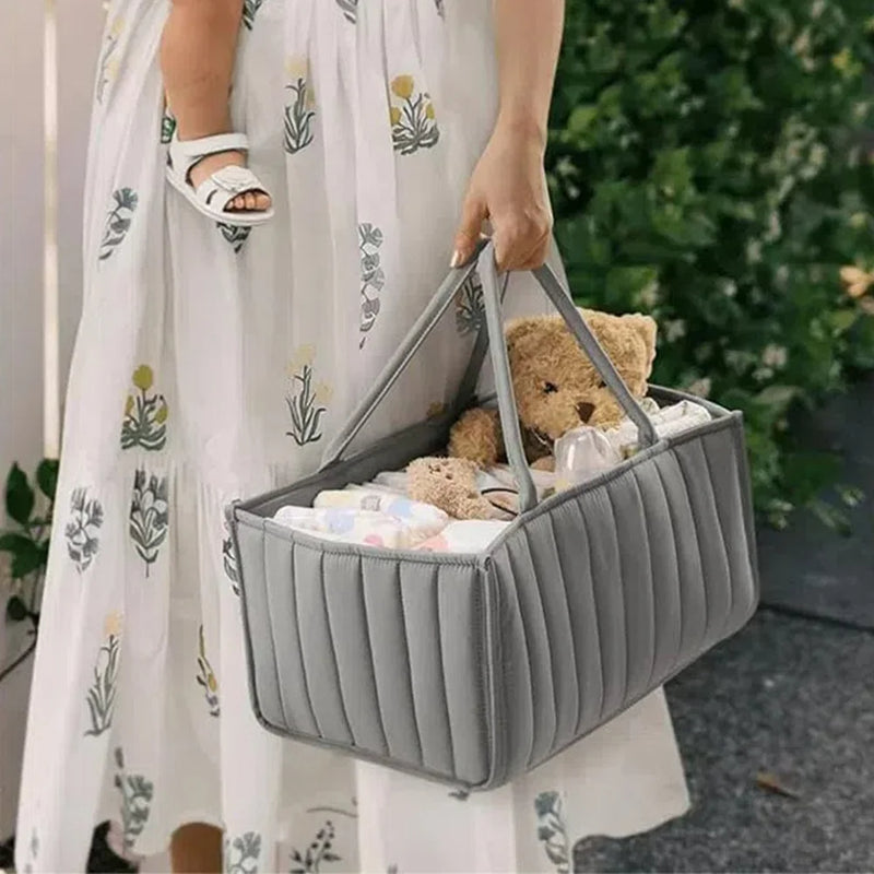 Anysort Mommy Diaper Bag Rectangular Line Pattern Basket Storage Stackers And Caddies Storage Organizer