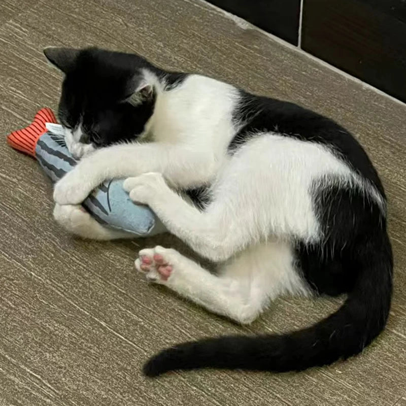 ANYWAGS Pet Toys Purple Squeaky Sea Fish Shape Sphynx Plush Cat Accessories