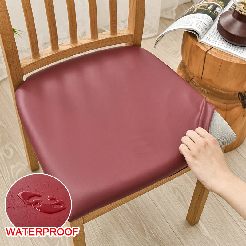 Anyseat Chair Cover Plain Wine Red Stretch Seat Cover for Home Dinning Kitchen Washable Removable