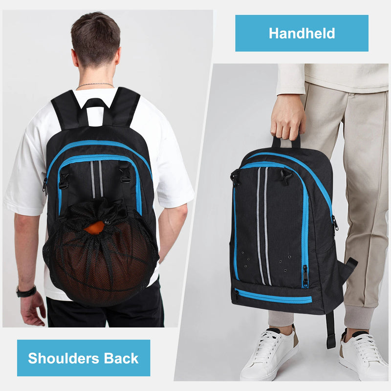 ANYPACK Basketball Backpack Black Large Capacity Sports Bag With Ball Compartment Durable Design For Gym Travel And Outdoor Training