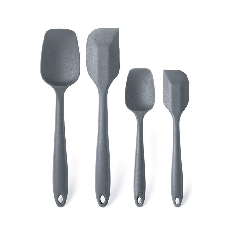 Anygleam Silicone Grey Seamless Spatula 4 Set Kitchen Accessories Baking Utensil Kit Bread Cake Mixing Tools Cooking Scraper Heat Resistant