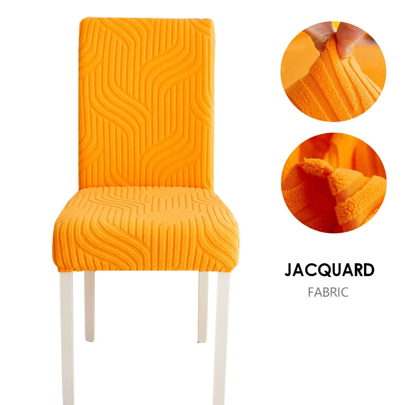 Anyseat Chair Cover Orange Linear Design with Anti-Dirt and Elastic Material for Dining Room Kitchen Wedding Hotel Banquet Restaurant
