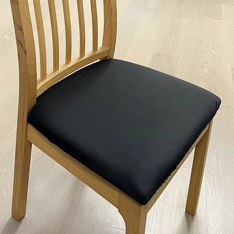 Anyseat Chair Cover Black Plain No Print Stretch Seat Cover for Home Dinning Kitchen Washable Removable