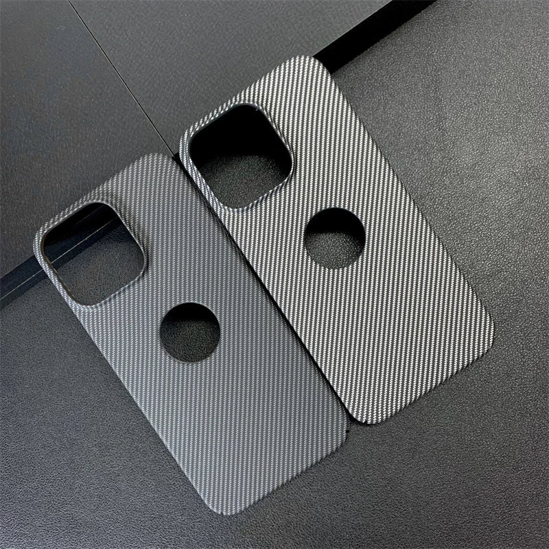 ANYMOB iPhone Case Black Slim Carbon Fiber Stylish Protective Mobile Cover