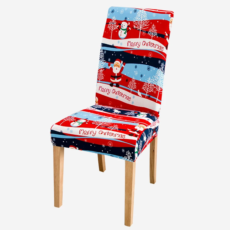 Anyseat Chair Cover Wave Santa  Design with Anti-Dirt and Elastic Material for Dining Room Kitchen Wedding Hotel Banquet Restaurant