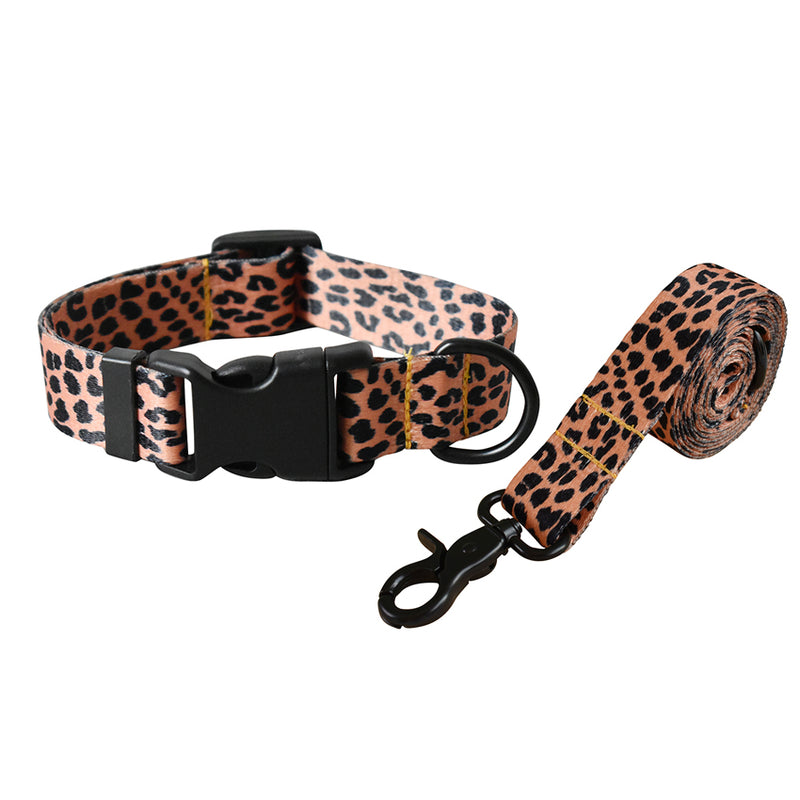 ANYWAGS Pet Collar Leash Set Brown Tribal Sytlish Strap Comfortable Dog Accessory