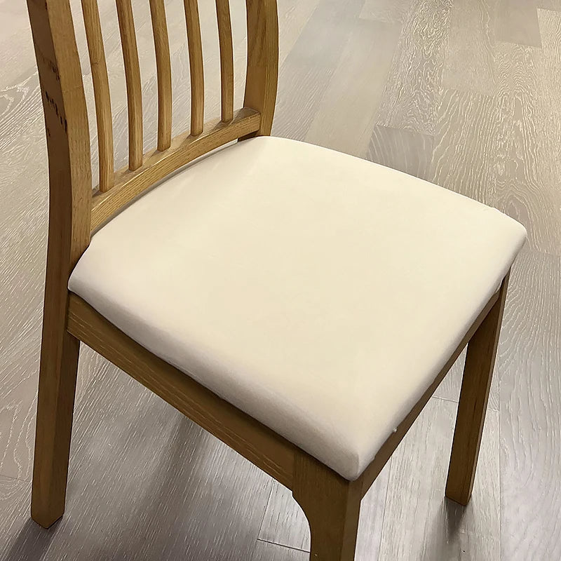 Anyseat Chair Cover Beige Plain No Print Stretch Seat Cover for Home Dinning Kitchen Washable Removable