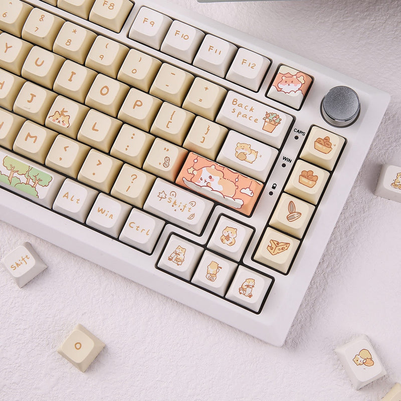 ANYMOB Keycap Keyboard Gray 131 Korean Keys Mechanical Switch Touch Clicks Bag