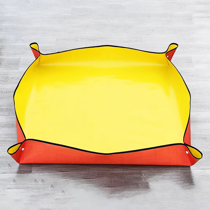 ANYHOUZ Garden Planting Mat Yellow Orange Foldable Potting Tray Reusable Waterproof Transplanting Pad