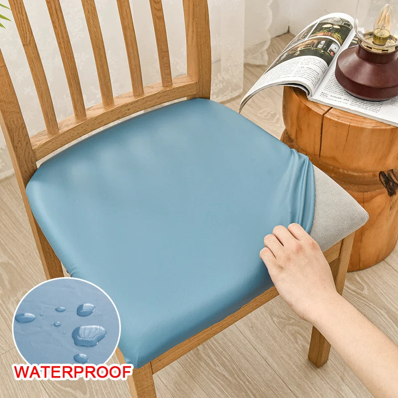 Anyseat Chair Cover Plain Lake Blue Stretch Seat Cover for Home Dinning Kitchen Washable Removable