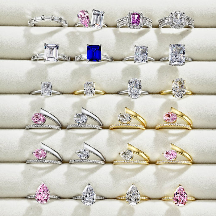 ANYCO Ring 18K Gold Plated Fine Jewelry White Oval Cut CZ 8A 3.5ct Engagement Wedding Classic Luxury Ring For Women