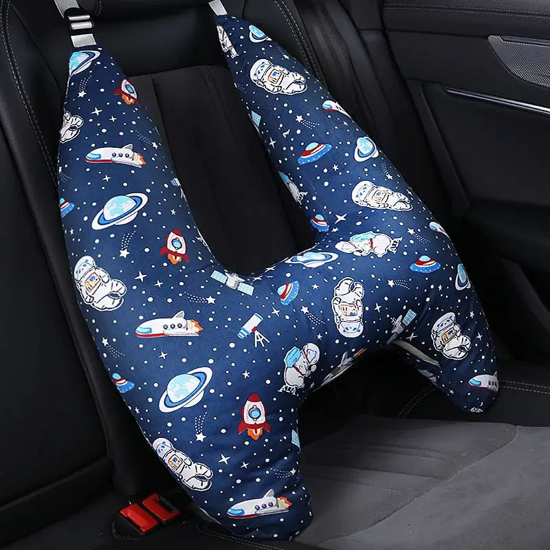 Anypillow Car Travel Pillow UShape Space Pattern Children Travel Pillow Cushion for Car Seat, Safety Neck Pillow for Kids