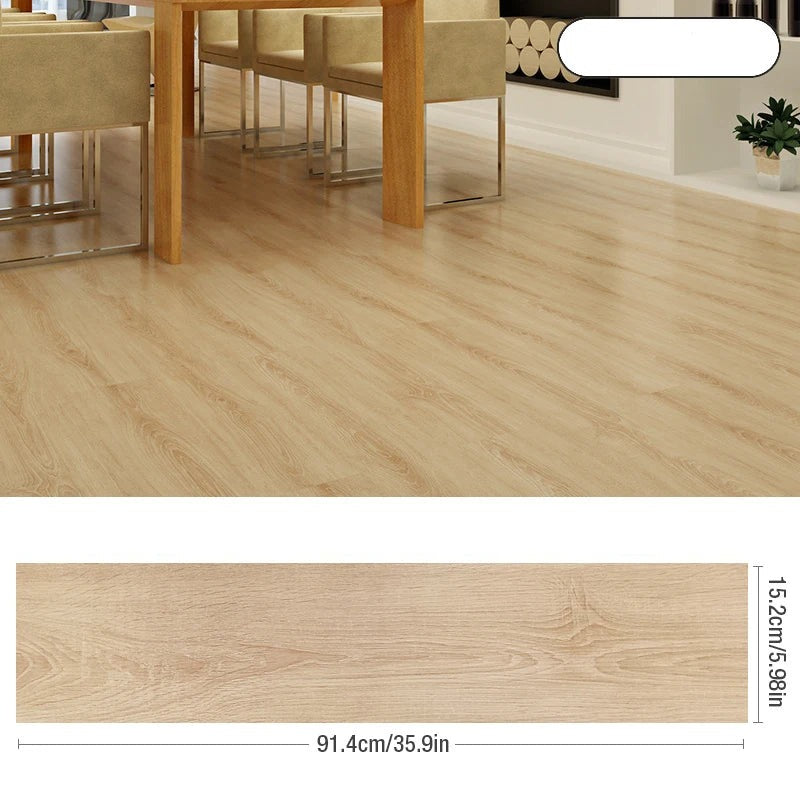 ANYHOUZ 5pcs Vinyl Floor Tile Natural Oak Wood Grain Waterproof