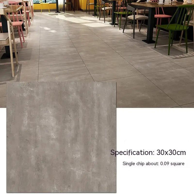 ANYHOUZ 10pcs Mud Brown Vinyl Floor Tile Self-Adhesive 3D Waterproof