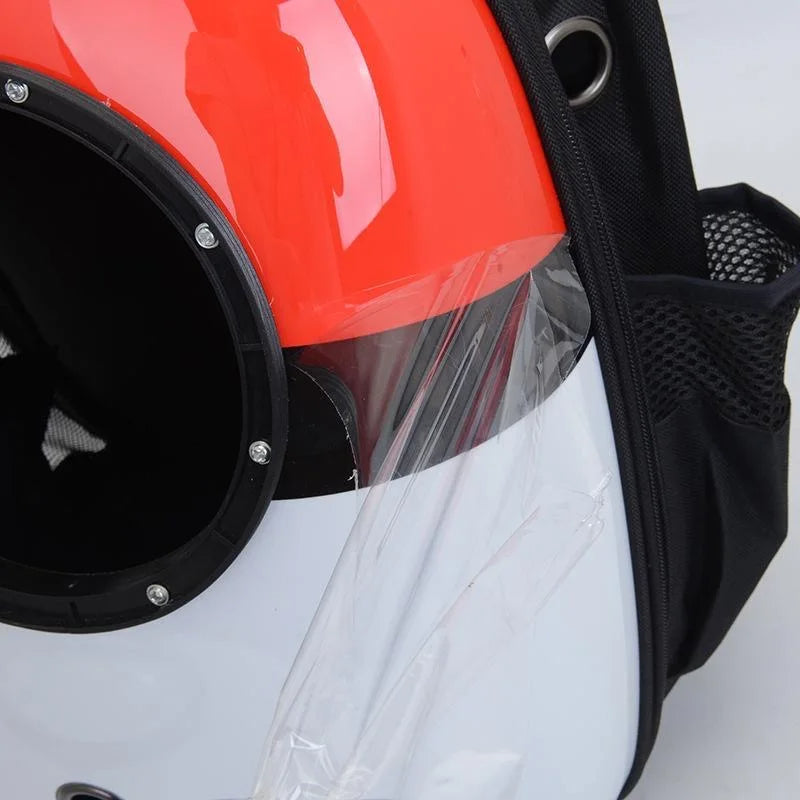 ANYWAGS Pet Carrier Red and White No Print Breathable Space Capsule Travel On the Go Bag For Pev