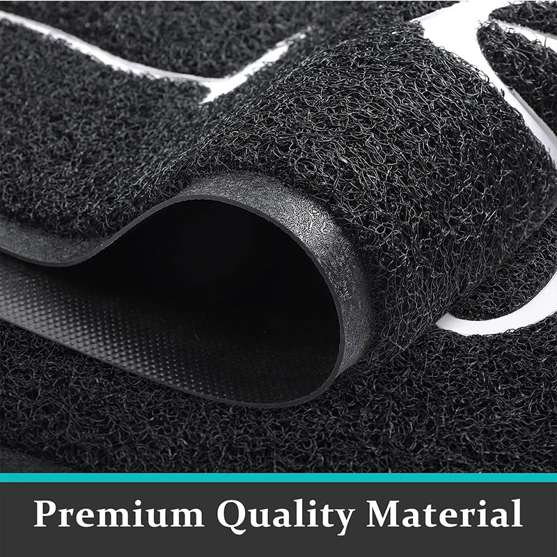 Anymat Doormat Gray Hello Lettered PVC Non Slip Dirt Trap Absorbent Mat