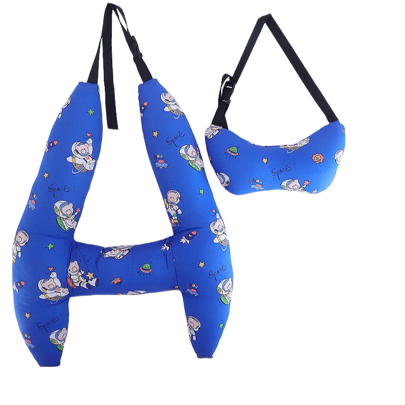 Anypillow Car Travel Pillow Blue Space 1 Set for Kids and Adult Neck Head Support H-Shape Travel Pillow