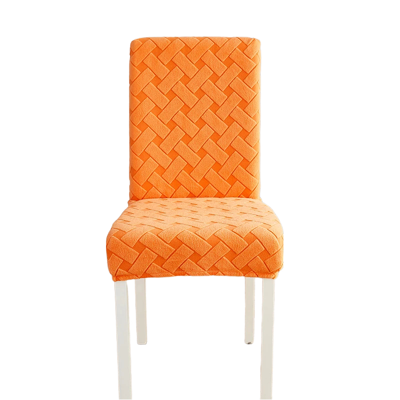 Anyseat Chair Cover Orange Knitted Design with Anti-Dirt and Elastic Material for Dining Room Kitchen Wedding Hotel Banquet Restaurant