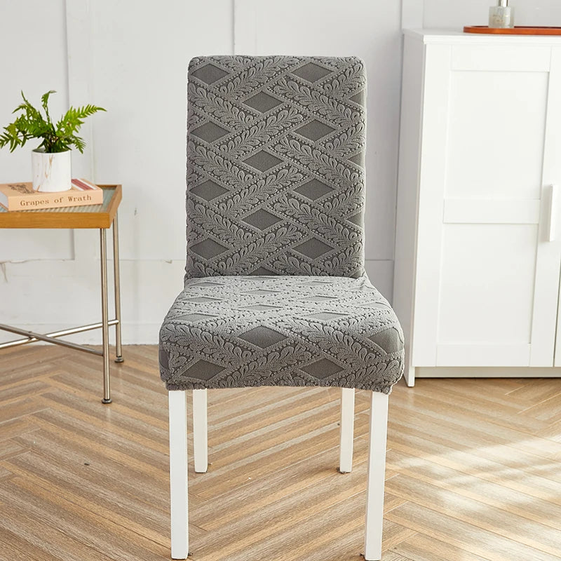 Anyseat Chair Cover Dark Grey Knitted Veins Design with Anti-Dirt and Elastic Material for Dining Room Kitchen Wedding Hotel Banquet Restaurant