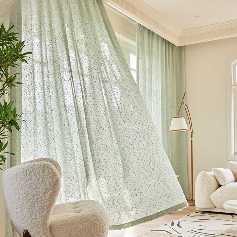 Anydrape Green Luxury Retro Curtains – Modern Textured Drapes for Living Room, Bedroom & Dining Decor