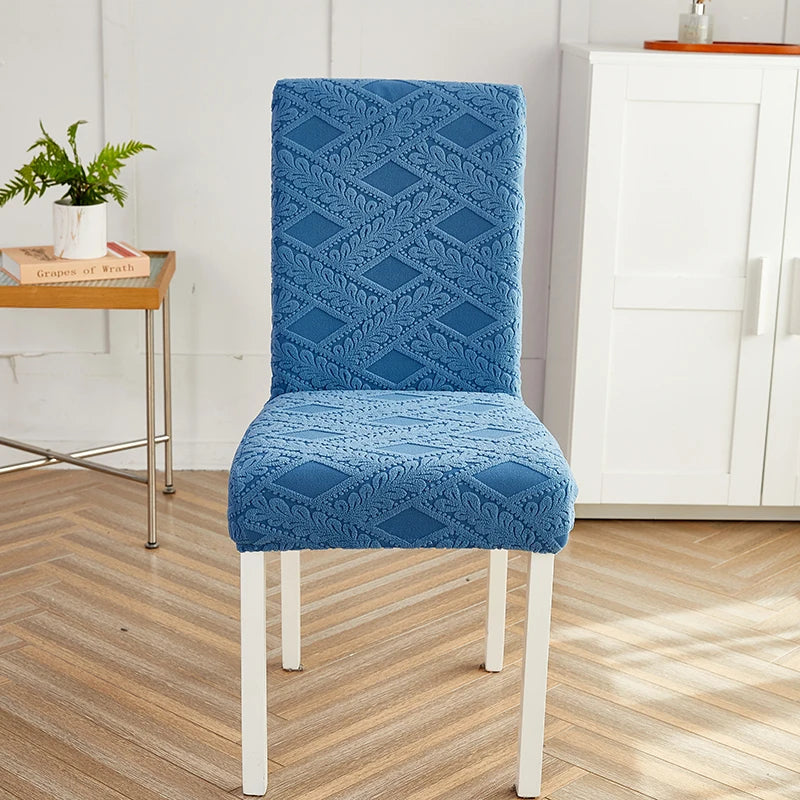Anyseat Chair Cover Blue Knitted Veins Design with Anti-Dirt and Elastic Material for Dining Room Kitchen Wedding Hotel Banquet Restaurant