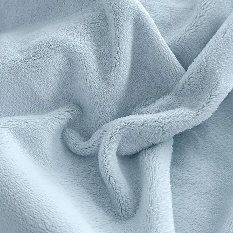 Anycozy Duvet Cover Set Light Blue Flat Bed Sheet Cozy Heavy Fluffy Floral Embroidery Quilt Bedding