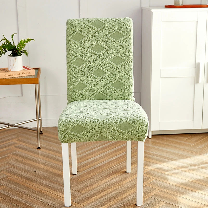 Anyseat Chair Cover Green Knitted Veins Design with Anti-Dirt and Elastic Material for Dining Room Kitchen Wedding Hotel Banquet Restaurant