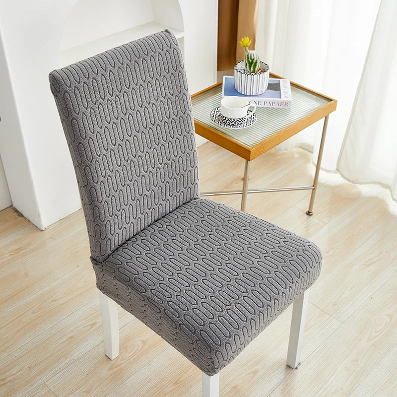 Anyseat Chair Cover Dark Grey Wavey Lines Design with Elastic Material for Dining Room Kitchen Wedding Hotel Banquet Restaurant